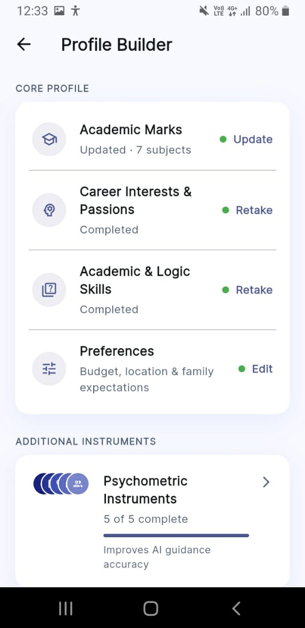 Build your profile
